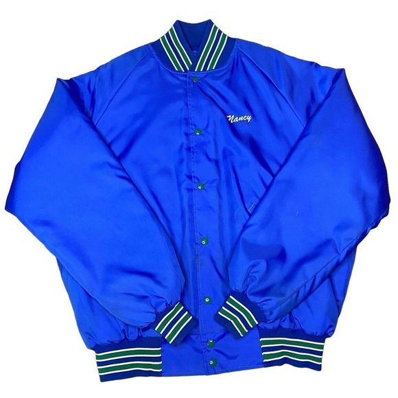 Vintage Seattle Seahawks Jacket Size XL Olympic Peninsula Satin Style Bomber 90s - Picture 4 of 11